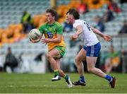 22 May 2021; Peadar Mogan of Donegal in action against Andrew Woods of Monaghan during the Allianz Football League Division 1 North Round 2 match between Donegal and Monaghan at MacCumhaill Park in Ballybofey, Donegal. Photo by Piaras Ó Mídheach/Sportsfile