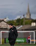 24 May 2021; Derry City manager Ruaidhrí Higgins before the SSE Airtricity League Premier Division match between Derry City and St Patrick's Athletic at Ryan McBride Brandywell Stadium in Derry. Photo by David Fitzgerald/Sportsfile
