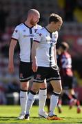 24 May 2021; Chris Shields, left, and David McMillan of Dundalk after theire side conceded a second goal during the SSE Airtricity League Premier Division match between Bohemians and Dundalk at Dalymount Park in Dublin. Photo by Seb Daly/Sportsfile