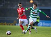 24 May 2021; Sean Gannon of Shamrock Rovers in action against Robbie McCourt of Sligo Rovers during the SSE Airtricity League Premier Division match between Shamrock Rovers and Sligo Rovers at Tallaght Stadium in Dublin. Photo by Stephen McCarthy/Sportsfile