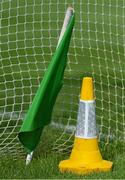 22 May 2021; A parking cone next to an umpire's flag before the Allianz Hurling League Division 1 Round 3 match between Dublin and Antrim in Parnell Park in Dublin. Photo by Brendan Moran/Sportsfile