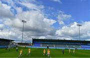 22 May 2021; The Antrim team run onto the pitch before the Allianz Hurling League Division 1 Round 3 match between Dublin and Antrim in Parnell Park in Dublin. Photo by Brendan Moran/Sportsfile