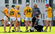 22 May 2021; Antrim selector Johnny Campbell speaks to players during a water break in the Allianz Hurling League Division 1 Round 3 match between Dublin and Antrim in Parnell Park in Dublin. Photo by Brendan Moran/Sportsfile