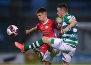 24 May 2021; Aaron Greene of Shamrock Rovers in action against Johnny Kenny of Sligo Rovers during the SSE Airtricity League Premier Division match between Shamrock Rovers and Sligo Rovers at Tallaght Stadium in Dublin. Photo by Stephen McCarthy/Sportsfile