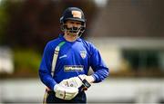 25 May 2021; William Porterfield of North West Warriors leaves the field after being bowled out during the Cricket Ireland InterProvincial Cup 2021 match between North West Warriors and Leinster Lightning at Eglinton Cricket Club in Derry. Photo by David Fitzgerald/Sportsfile