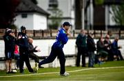 25 May 2021; Shane Getkate of North West Warriors catches out George Dockrell of Leinster Lightning during the Cricket Ireland InterProvincial Cup 2021 match between North West Warriors and Leinster Lightning at Eglinton Cricket Club in Derry. Photo by David Fitzgerald/Sportsfile