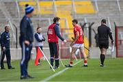 9 May 2021; Billy Hennessy of Cork leaves the pitch to receive medical attention for an injury during the Allianz Hurling League Division 1 Group A Round 1 match between Cork and Waterford at Páirc Ui Chaoimh in Cork. Photo by Piaras Ó Mídheach/Sportsfile