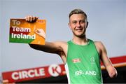 27 May 2021; Para athlete Jordan Lee at the launch of Circle K’s To Team Ireland initiative, giving the Irish public the chance to show off their creativity by drawing or writing a picture or message on a postcard in support of Team Ireland. Pick up and return your postcard to your local Circle K for a chance to win some fantastic prizes. Visit www.circlek.ie for your nearest store. Photo by Harry Murphy/Sportsfile