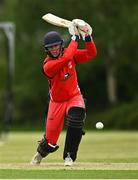 27 May 2021; Seamus Lynch of Munster Reds bats during the Cricket Ireland InterProvincial Cup 2021 match between Munster Reds and Northern Knights at Pembroke Cricket Club in Dublin. Photo by Harry Murphy/Sportsfile