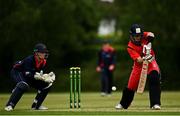 27 May 2021; PJ Moor of Munster Reds bats during the Cricket Ireland InterProvincial Cup 2021 match between Munster Reds and Northern Knights at Pembroke Cricket Club in Dublin. Photo by Harry Murphy/Sportsfile