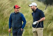 27 May 2021; Alfie Plant of England, left, and Brendan Walton of Ireland during day one of the Irish Challenge Golf at Portmarnock Golf Links in Dublin. Photo by Ramsey Cardy/Sportsfile