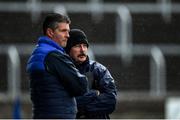 23 May 2021; Laois manager Séamus Plunkett, right, with Laois selector Donach O'Donnell during the Allianz Hurling League Division 1 Group B Round 3 match between Laois and Clare at MW Hire O'Moore Park in Portlaoise, Laois. Photo by Piaras Ó Mídheach/Sportsfile