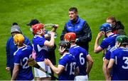 23 May 2021; Laois selector Donach O'Donnell speaking at a water break during the Allianz Hurling League Division 1 Group B Round 3 match between Laois and Clare at MW Hire O'Moore Park in Portlaoise, Laois. Photo by Piaras Ó Mídheach/Sportsfile