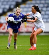 23 May 2021; Laura Nerney of Laois in action against Grace Clifford of Kildare during the Lidl Ladies Football National League Division 3B Round 1 match between Laois and Kildare at MW Hire O'Moore Park in Portlaoise, Laois. Photo by Piaras Ó Mídheach/Sportsfile
