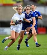 23 May 2021; Hazel McLoughlin of Kildare in action against Sarah Ann Fitzgerald of Laois during the Lidl Ladies Football National League Division 3B Round 1 match between Laois and Kildare at MW Hire O'Moore Park in Portlaoise, Laois. Photo by Piaras Ó Mídheach/Sportsfile