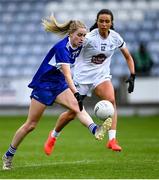23 May 2021; Laura Nerney of Laois in action against Grace Clifford of Kildare during the Lidl Ladies Football National League Division 3B Round 1 match between Laois and Kildare at MW Hire O'Moore Park in Portlaoise, Laois. Photo by Piaras Ó Mídheach/Sportsfile
