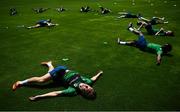 28 May 2021; Ryan Johansson and team-mates stretch during a Republic of Ireland U21 training session in Marbella, Spain. Photo by Stephen McCarthy/Sportsfile