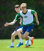 28 May 2021; Ryan Johansson and Conor Grant, left, during a Republic of Ireland U21 training session in Marbella, Spain. Photo by Stephen McCarthy/Sportsfile