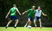 28 May 2021; Tyreik Wright and Louie Watson, right,  during a Republic of Ireland U21 training session in Marbella, Spain. Photo by Stephen McCarthy/Sportsfile