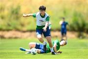 28 May 2021; Anselmo Garcia MacNulty in action against Gavin Kilkenny during a Republic of Ireland U21 training session in Marbella, Spain. Photo by Stephen McCarthy/Sportsfile