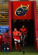 28 May 2021; CJ Stander of Munster leads the team out for the last time in Thomond Park before the start of the Guinness PRO14 Rainbow Cup match between Munster and Cardiff Blues at Thomond Park in Limerick. Photo by Matt Browne/Sportsfile