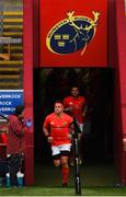 28 May 2021; CJ Stander of Munster leads the team out for the last time in Thomond Park before the start of the Guinness PRO14 Rainbow Cup match between Munster and Cardiff Blues at Thomond Park in Limerick. Photo by Matt Browne/Sportsfile