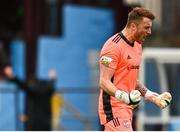 28 May 2021; Derry City goalkeeper Nathan Gartside celebrates after his side score their first goal during the SSE Airtricity League Premier Division match between Drogheda United and Derry City at Head in the Game Park in Drogheda, Louth. Photo by Eóin Noonan/Sportsfile