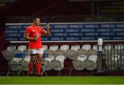 28 May 2021; CJ Stander on the phone pitchside after playing his last game for Munster at Thomond Park at the Guinness PRO14 Rainbow Cup match between Munster and Cardiff Blues at Thomond Park in Limerick. Photo by Piaras Ó Mídheach/Sportsfile