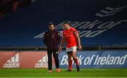 28 May 2021; CJ Stander on the pitch with Munster head coach Johann van Graan after playing his last game for Munster at Thomond Park at the Guinness PRO14 Rainbow Cup match between Munster and Cardiff Blues at Thomond Park in Limerick. Photo by Piaras Ó Mídheach/Sportsfile