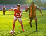 28 May 2021; Billy King of St Patrick's Athletic in action against Val Adedokun of Dundalk during the SSE Airtricity League Premier Division match between St Patrick's Athletic and Dundalk at Richmond Park in Dublin. Photo by Seb Daly/Sportsfile