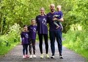 1 June 2021; Olympian Lizzie Lee and her daughters Lucy, Alison, Jessica and her husband Paul pictured at the launch of the Irish Life Health Family Mile Challenge in Cork. Parents are encouraged to go the extra mile and be positive role models for their kids by signing up free of charge at irishlifehealth.ie to run the challenge on 26th/27th June. Photo by Ramsey Cardy/Sportsfile