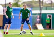 29 May 2021; James Collins and Ronan Curtis, left, during a Republic of Ireland training session at PGA Catalunya Resort in Girona, Spain. Photo by Pedro Salado/Sportsfile