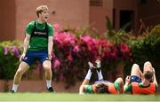 29 May 2021; Luca Connell celebrates after scoring his team's winning goal, in a small sided game, during a Republic of Ireland U21 training session in Marbella, Spain. Photo by Stephen McCarthy/Sportsfile
