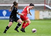 29 May 2021; Ciara Grant of Shelbourne in action against Ciara Rossiter of Wexford Youths during the SSE Airtricity Women's National League match between Shelbourne and Wexford Youths at Tolka Park in Dublin. Photo by Piaras Ó Mídheach/Sportsfile