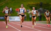 29 May 2021; Phil Healy of WIT Vikings, Waterford, second from left, on her way to winning the Women's 200m A event during the Belfast Irish Milers' Meeting at Mary Peters Track in Belfast. Photo by Sam Barnes/Sportsfile