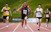 29 May 2021; Marcus Lawler of Clonliffe Harriers, Dublin, on his way to winning the Men's 200m event during the Belfast Irish Milers' Meeting at Mary Peters Track in Belfast. Photo by Sam Barnes/Sportsfile