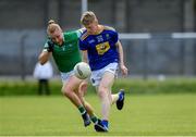 29 May 2021; Kevin Quinn of Wicklow in action against Gordan Brown of Limerick during the Allianz Football League Division 3 South Round 3 match between Wicklow and Limerick at County Grounds in Aughrim, Wicklow. Photo by Matt Browne/Sportsfile