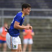 29 May 2021; Eoin Darcy of Wicklow celebrates after scoring the first goal during the Allianz Football League Division 3 South Round 3 match between Wicklow and Limerick at County Grounds in Aughrim, Wicklow. Photo by Matt Browne/Sportsfile
