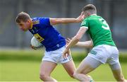 29 May 2021; Patrick O'Connor of Wicklow in action against Brian Fanning of Limerick during the Allianz Football League Division 3 South Round 3 match between Wicklow and Limerick at County Grounds in Aughrim, Wicklow. Photo by Matt Browne/Sportsfile