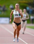 29 May 2021; Sophie Becker of Raheny Shamrock AC, Dublin, on her way to finishing second in the Women's 400m A  event during the Belfast Irish Milers' Meeting at Mary Peters Track in Belfast. Photo by Sam Barnes/Sportsfile