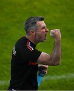 29 May 2021; Derry manager Rory Gallagher celebrates during the Allianz Football League Division 3 North Round 3 match between Cavan and Derry at Kingspan Breffni in Cavan. Photo by Harry Murphy/Sportsfile