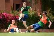 29 May 2021; Luca Connell with Mark McGuinness, left, and Oisin McEntee, right, during a Republic of Ireland U21 training session in Marbella, Spain. Photo by Stephen McCarthy/Sportsfile