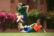 29 May 2021; Luca Connell with Mark McGuinness, left, and Oisin McEntee, right, during a Republic of Ireland U21 training session in Marbella, Spain. Photo by Stephen McCarthy/Sportsfile