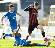29 May 2021; Stephen Mallon of Bohemians is tackled by Prince Mutswunguma of Waterford during the SSE Airtricity League Premier Division match between Bohemians and Waterford at Dalymount Park in Dublin. Photo by Ramsey Cardy/Sportsfile