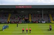 29 May 2021; Players and officials stand for a minute's silence prior to the SSE Airtricity League Premier Division match between Bohemians and Waterford at Dalymount Park in Dublin. Photo by Ramsey Cardy/Sportsfile