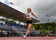 29 May 2021; Michelle Finn of Leevale, Cork, crosses the line to win the Women's 3000m Steepelchase event during the Belfast Irish Milers' Meeting at Mary Peters Track in Belfast. Photo by Sam Barnes/Sportsfile