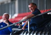 29 May 2021; Monaghan manager Seamus McEnaney, alongside Brendan Casey, left, sits in the stands prior to the Allianz Football League Division 1 North Round 3 match between Monaghan and Tyrone at Healy Park in Omagh, Tyrone. Photo by David Fitzgerald/Sportsfile