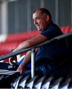 29 May 2021; Monaghan manager Seamus McEnaney sits in the stands prior to the Allianz Football League Division 1 North Round 3 match between Monaghan and Tyrone at Healy Park in Omagh, Tyrone. Photo by David Fitzgerald/Sportsfile