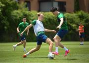 29 May 2021; Ryan Johansson and Louie Watson, right, during a Republic of Ireland U21 training session in Marbella, Spain. Photo by Stephen McCarthy/Sportsfile