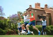 29 May 2021; Gavin Kilkenny, right, and Tyreik Wright during a Republic of Ireland U21 training session in Marbella, Spain. Photo by Stephen McCarthy/Sportsfile